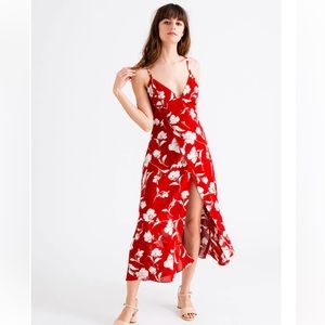 Petite Studio Carly Dress - red floral - size XS